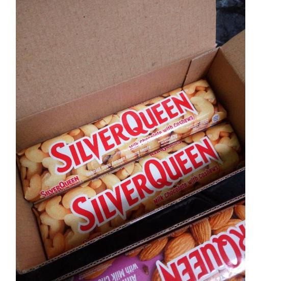 

IDNn4N8--SILVERQUEEN 58GR/GRAM ISI 10 PCS BOX EX 62 GR, COKELAT SILVER QUEEN 58 GR X 10PC ALMOND MEDE