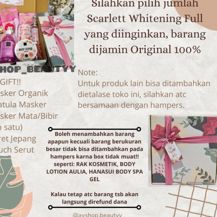 Promo Spesial (1KG) BEBAS REQUEST!! Hampers Scarlett Whitening / Gift Box Scarlett Whitening / Kado 
