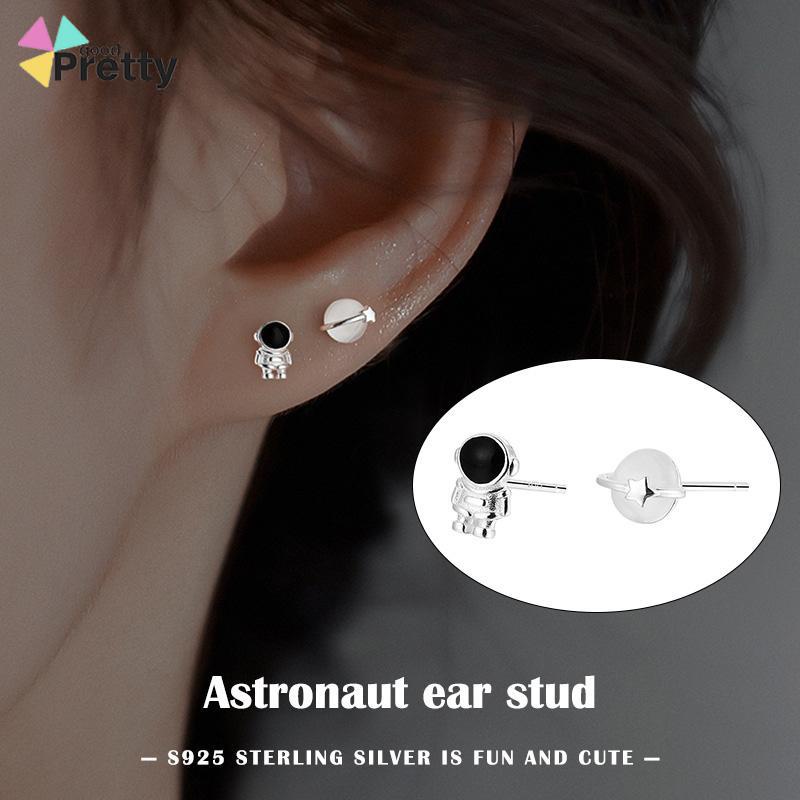 Anting Astronot anting Cahaya Desain Ceruk Wanita Anting Opal Asimetris Mewah - PD