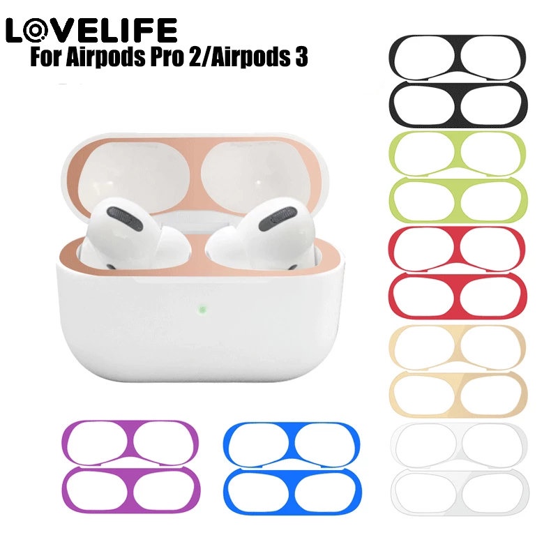 1 Pc Stiker Pelindung Earphone Anti Gores Bahan Metal Untuk Airpods Pro 2 3