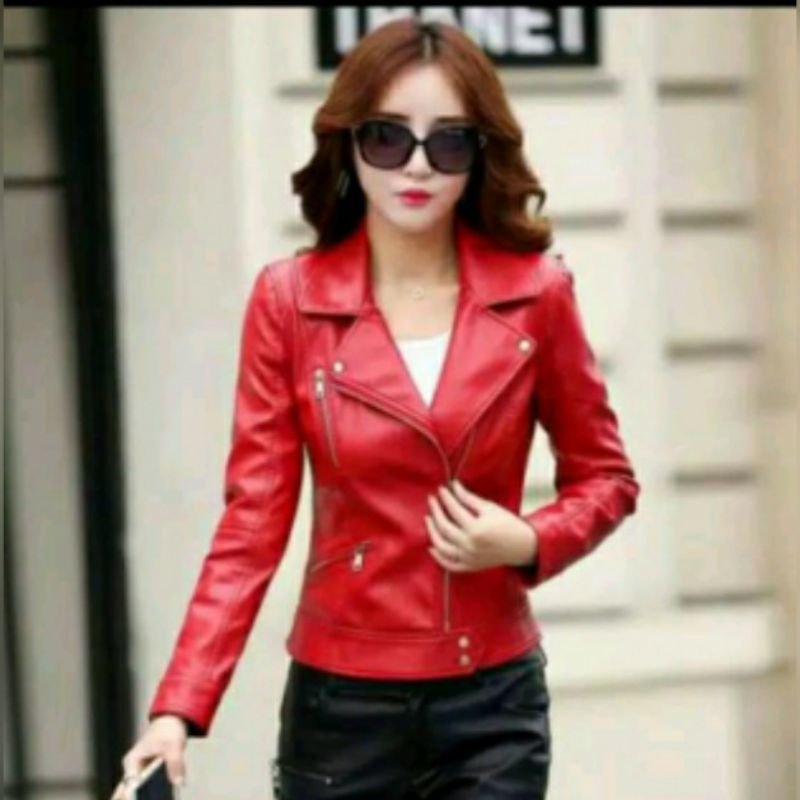 Jaket Semi Kulit Wanita / Jaket Fasion korea stylis original