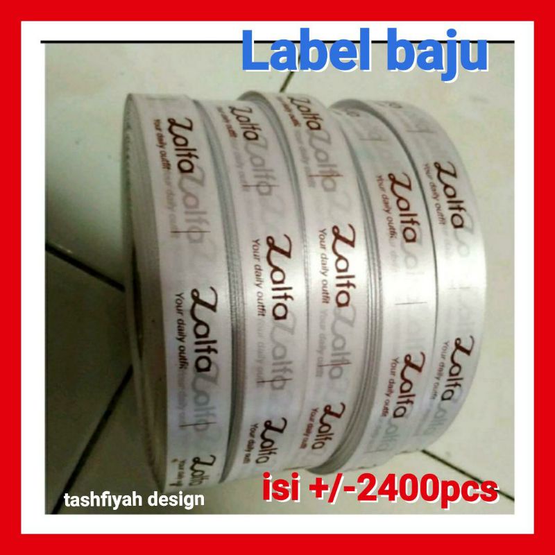Jual Pita label baju Satin 2400pcs custom rol sablon besar roll bahan ...