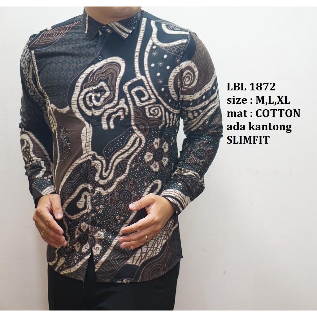 KEMEJA BATIK PRIA SLIM FIT BAJU BATIK PRIA SLIM FIT PREMIUM LBL1872