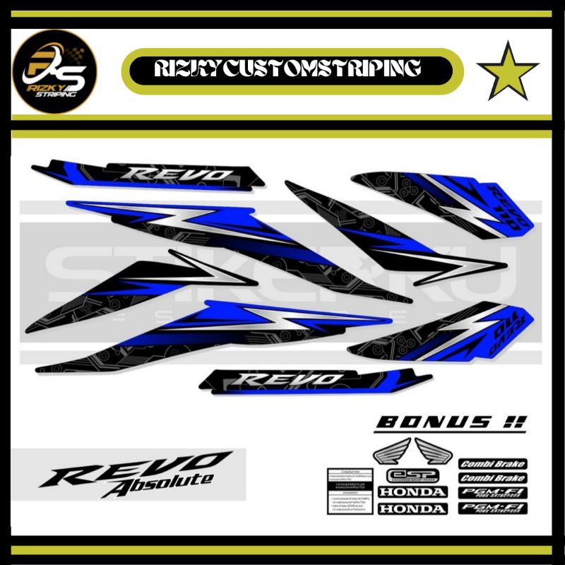 STIKER STRIPING VARIASI HONDA REVO ABSOLUTE # VARIASI HONDA REVO ABSOLUTE GRAFIS MOTIF.