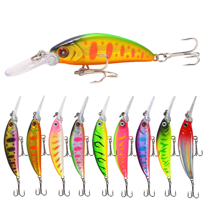 1Pc Umpan Pancing Hard Bait Bentuk Ikan Imitasi Ukuran 6g/7cm Minnow Fishing Lure Crankbait Sinking Bait Tackle