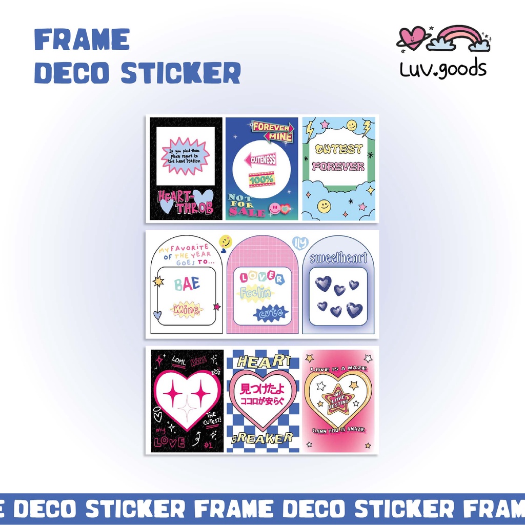 

no restock - ready min beli 2 pcs - frame photo deco id sticker kiscut by luv.goods