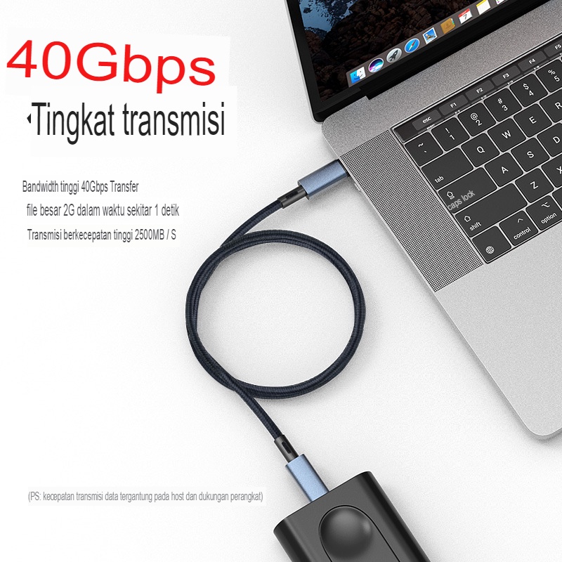 Kabel Data USB4 Cable Type C to USB C PD Fast Charging 240W Thunderbolt 4 Full Features Cable Transfer Speed 40Gbps 8K Ultra HD Huawei Macbook Air iMac Pro 1.2 Meter