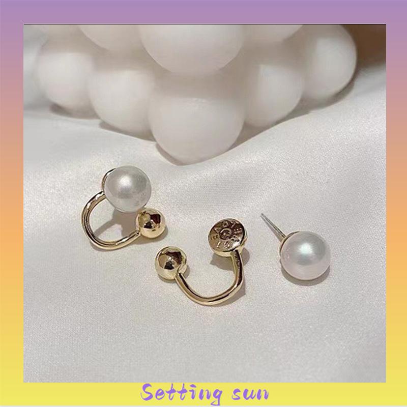 Anting Mutiara Temperamen Anting Desain Sederhana Wanita S925 Anting Kepribadian Perak S925 TN