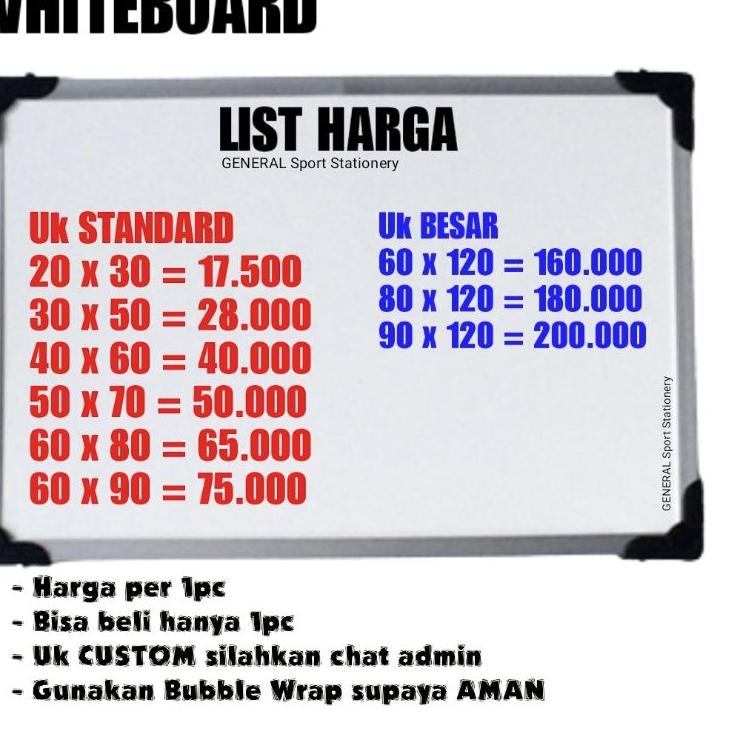 

Bonus Bubble Papan Tulis / White Board 30x50 Whiteboard