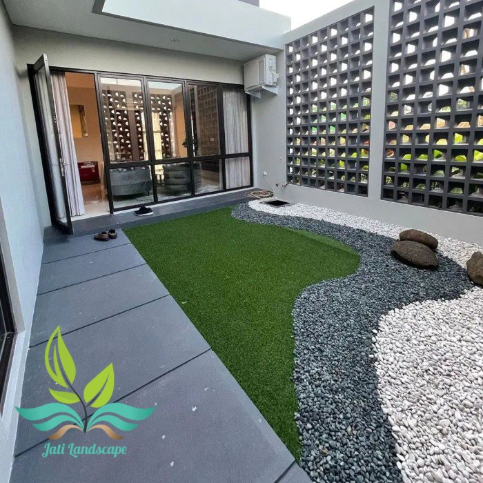 taman rumput sintetis-taman minimalis