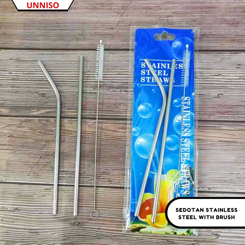 UNNISO -  Sedotan Stainless Steel With Brush