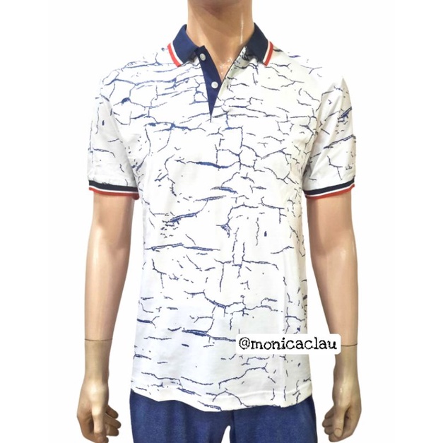 Kaos Polo Pria Poshboy Original Forest Full Print Poloshirt Katun putih motif