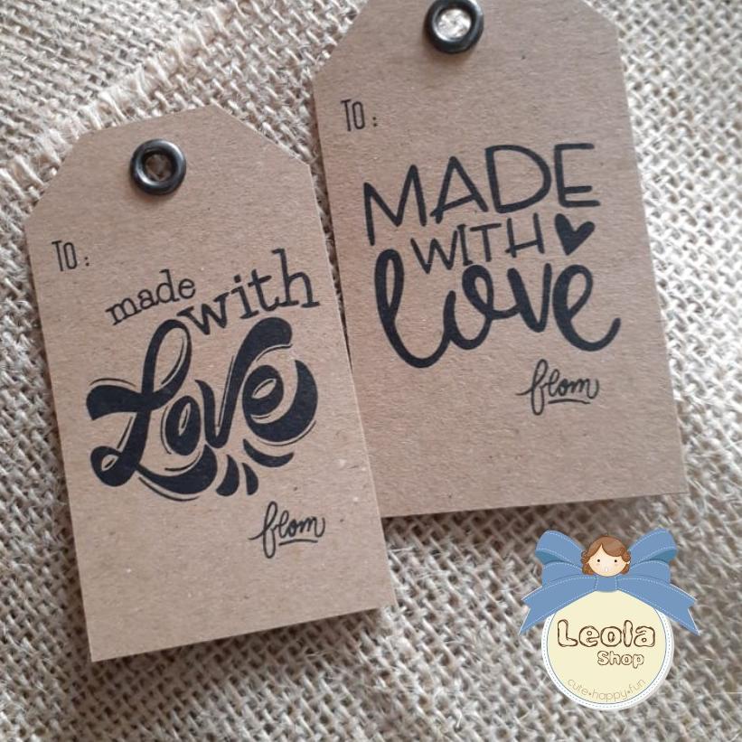 

Lagi Diminati Hang Tag Made With Love/ Kartu Ucapan / Hangtag samson craft paper