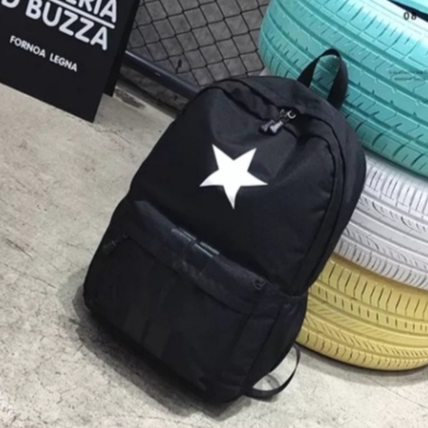 Tas Ransel Punggung Distro Casual Pria Wanita / Tas Ransel Laptop Original - FzA Black Star