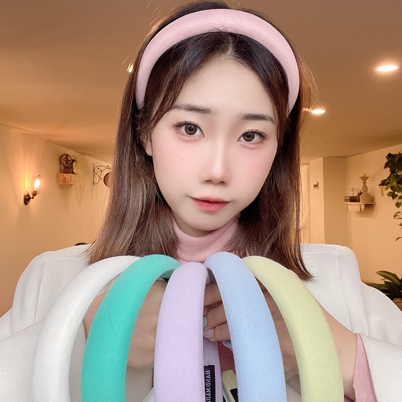 AC077 Bando Sponge Peninggi Rambut Cloud Korea Simple Headband Bandana Lebar