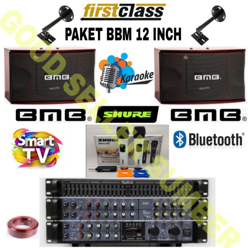 AGEN PAKET SOUND SYSTEM KARAOKE BMB 12 INCH BLUETOOTH FIRSTCLASS 4400