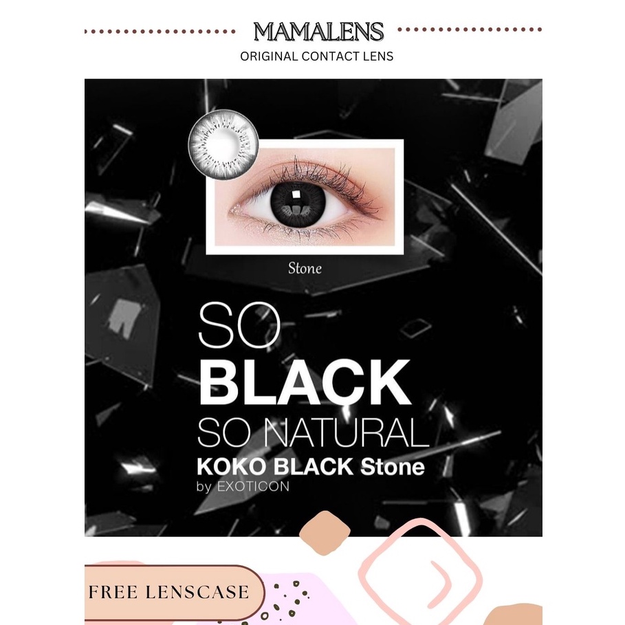 SOFTLENS X2 KOKO BLACK NORMAL &amp; MINUS -0.50 SD -3.00 | FREE LENSCASE - MAMALENS