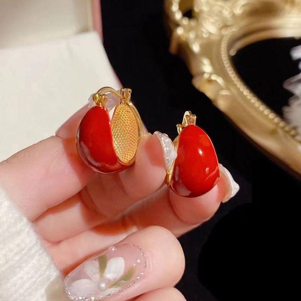 MXBEAUTY Drop Glaze Earrings Trendy Elegan Untuk Gadis Hadiah Pesta For Woman Anting Gaya Korea Unik