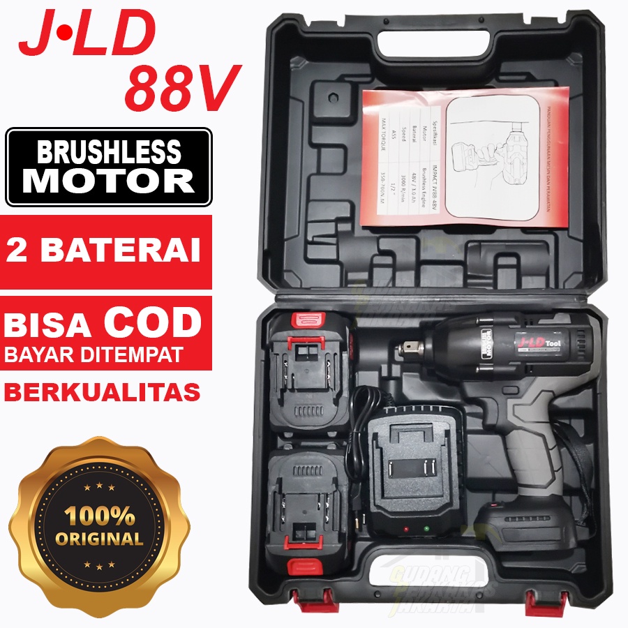 IMPACT CORDLESS JLD JV48V-88V TORSI BESAR 700N.m BRUSHLESS MOTOR ORIGINAL JLD TOOL