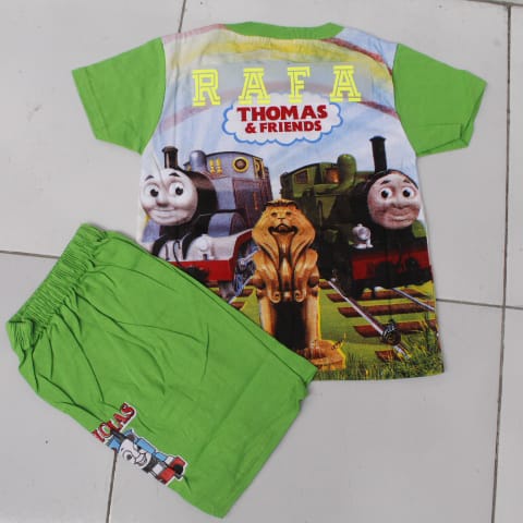 SETELAN BAJU THOMAS PRINTING BAHAN KAOS