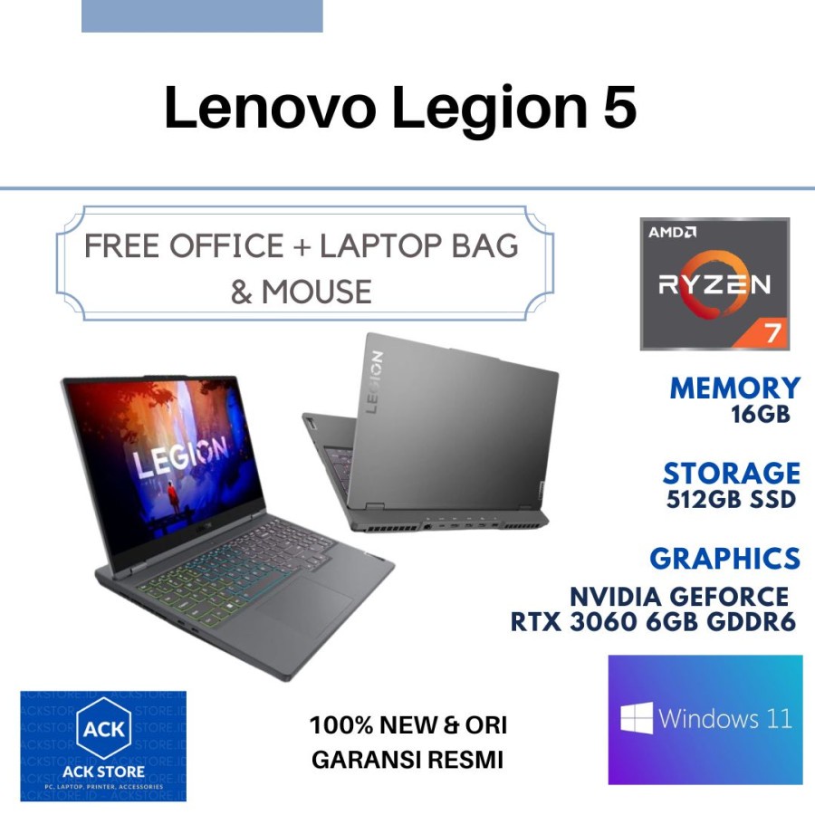 Lenovo Legion 5 13ID 16GB SSD 512GB RTX 3060 6GB W11 OHS
