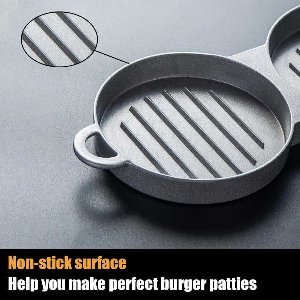Double Hamburger Maker Non-Stick Veggie Patty Stamp Cetakan Luar Ruangan Beef Press Aluminium Tray Masak Aksesoris Pesta Rumah