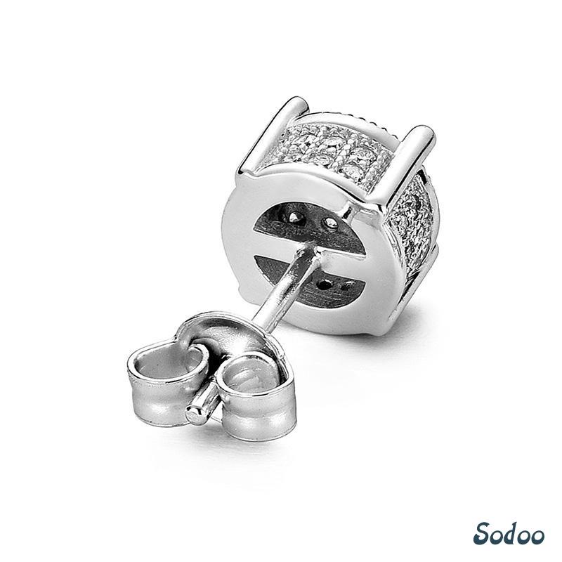 Recommended Anting Emas Tusuk Anting Berlian Bulat Empat Garpu Pria Untuk Aksesori Hip-Hop Punk