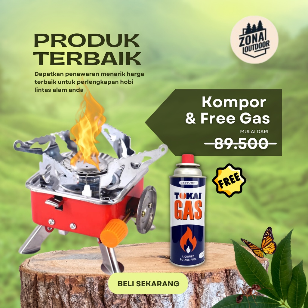 Kompor Camping Lipat Mini Perlengkapan Camping Portable Kovar Matougui Original Free gas