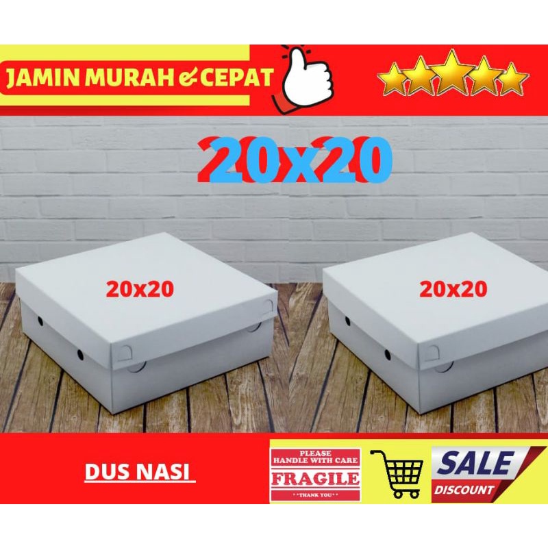 

DUS NASI PUTIH 20x20 / DUS NASI / DUS NASI PISAH / DUS KUE / DUS SNACK