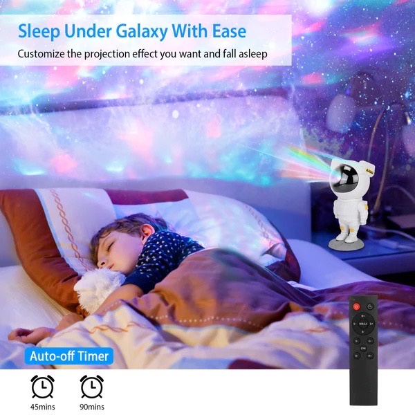 Galaxy Star Projector proyektor astronot Night Light Astronaut Starry Sky Lamp Home Room proyektor astronot langit lampu tidur night