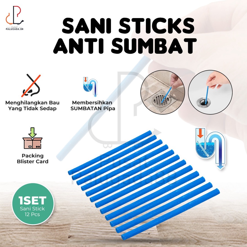 Sani stick untuk WC stik pembersih pipa pembuangan stick drain cleaner Anti Sumbat Bau Saluran Air Pipe