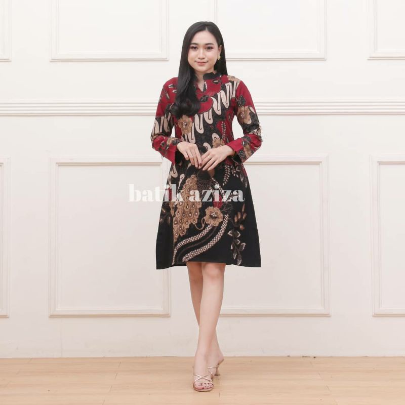 Tunik Batik Kerja Wanita Lengan Panjang