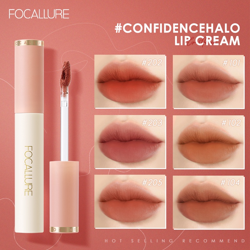 FOCALLURE Tahan Air Lip Cream Lipstik- Lip Makeup Untuk Bibir Original Lipstik Madam Kosmetik Lip Cream Matte FA24