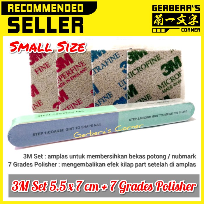 Hemat 3M Sanding Sponge Set 5.5 X 7 Cm + 7 Grades Polisher Amplas Gundam Bagus