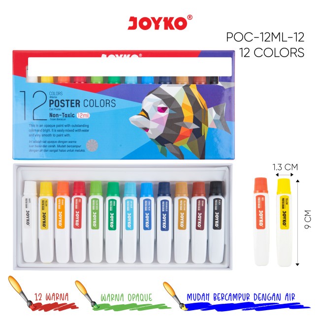 

Cat Poster Joyko POC-12ML-12 W Poster Color isi 12 Warna