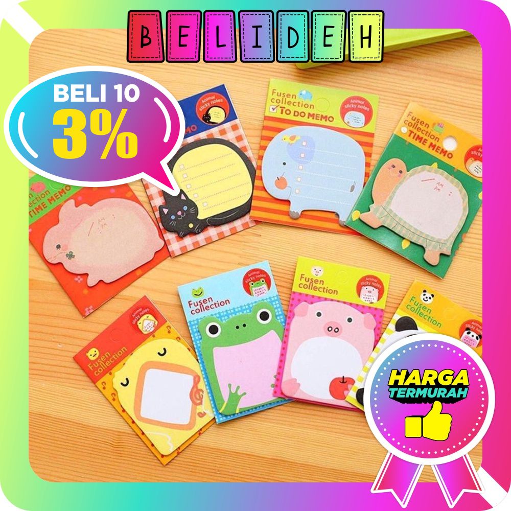 

☛BELIDEH☚ Sticky Notes Motif HewanTempelan Kertas Catatan Memo Note Karakter Animal Mini Book Karakter Binatang Lucu R457