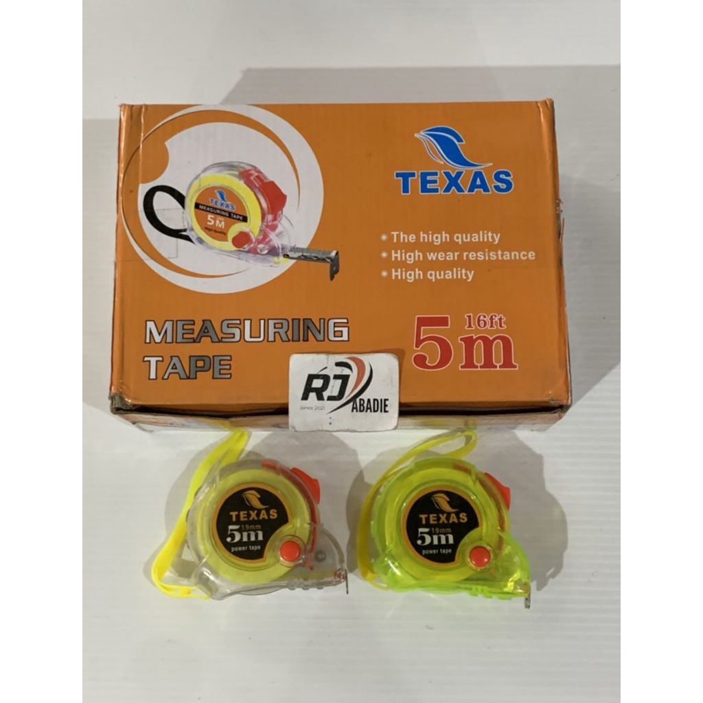 [12PCS] Measuring Tape / Meteran Transparan Texas 5m Meter