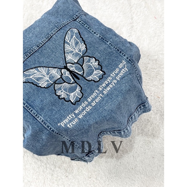 MDLV ~ Jaket Jeans Butterfly Jeans Jaket Jeans Import Good Quality Women Jeans Jaket Fashion Import