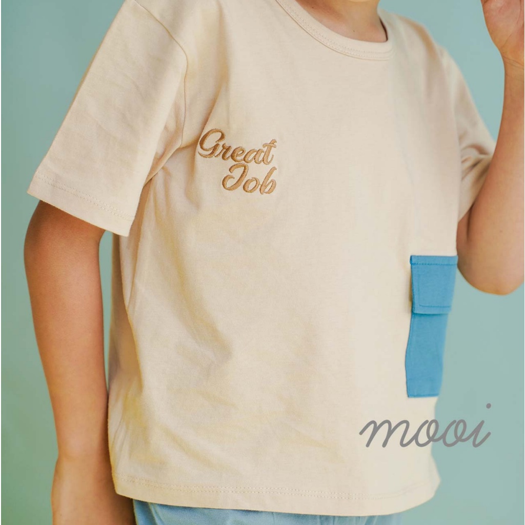 Mooi Jio Pocket 1-5 Tahun Tshirt Anak Pocket Unisex CBKS P10