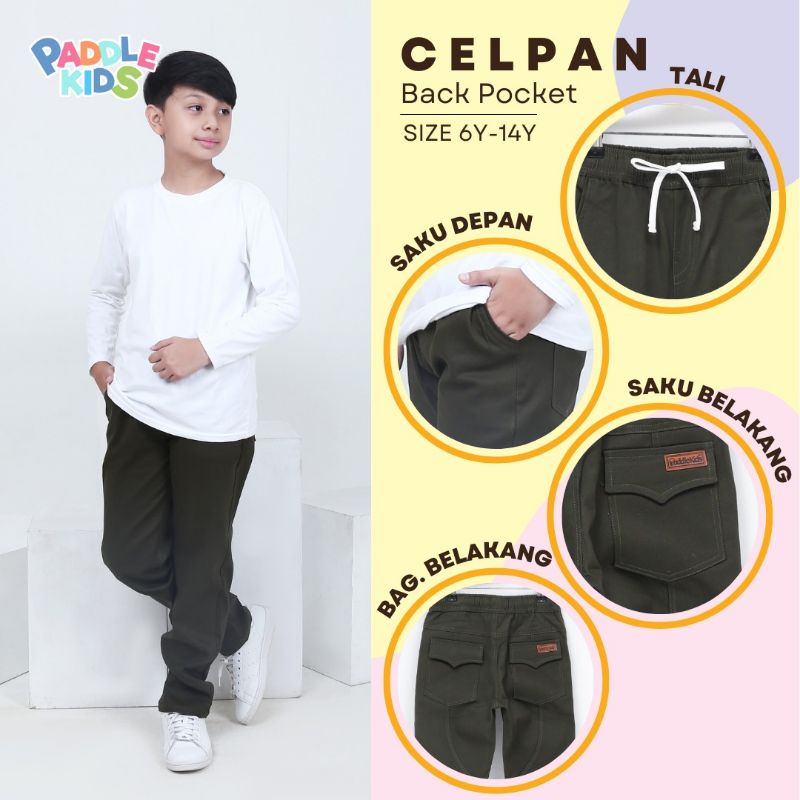 CELANA PANJANG BACK POCKET SIZE JUNIOR PADDLE KIDS /CELANA CHINOS PREMIUM BY PADDLEKIDS