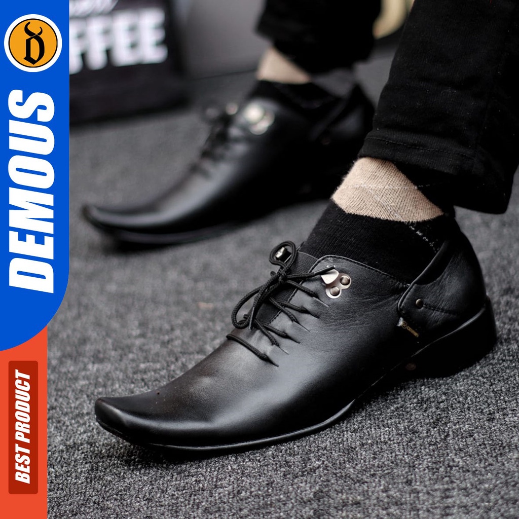 DEMOUS bones - Sepatu Formal Pantopel Kulit Asli Kerja Pria