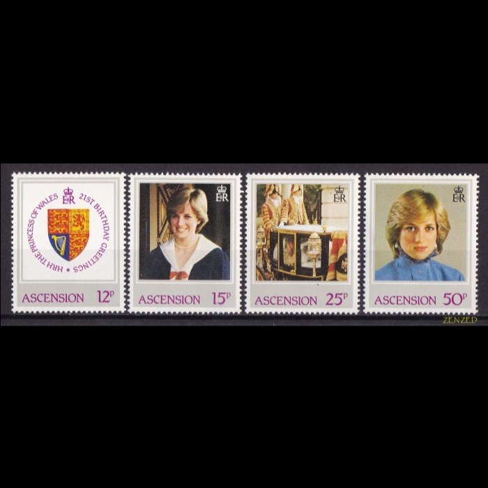 

0544 Perangko Ascension 1982 Princess Diana 4v Mnh