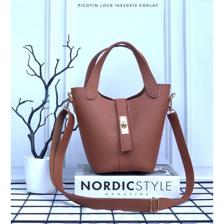 HOT DEALS PICOTIN LOCK TAS KOREA WANITA/TAS WANITA BUCKET PICOTIN/ HANDBAG FACKTORY BAGGUETTE KULIT/