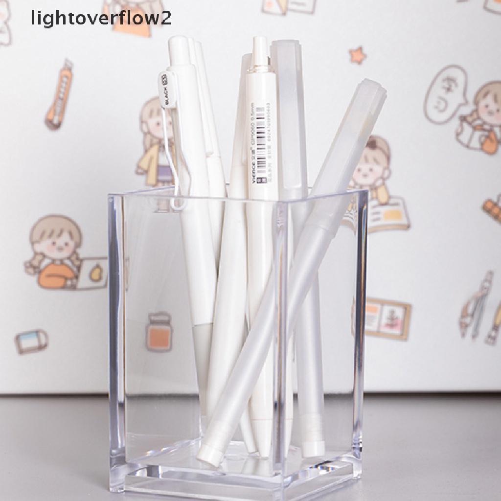 (lightoverflow2) Kotak Akrilik Transparan 10x6.5x6.5cm Holder Pulpen / Alat Tulis / Makeup