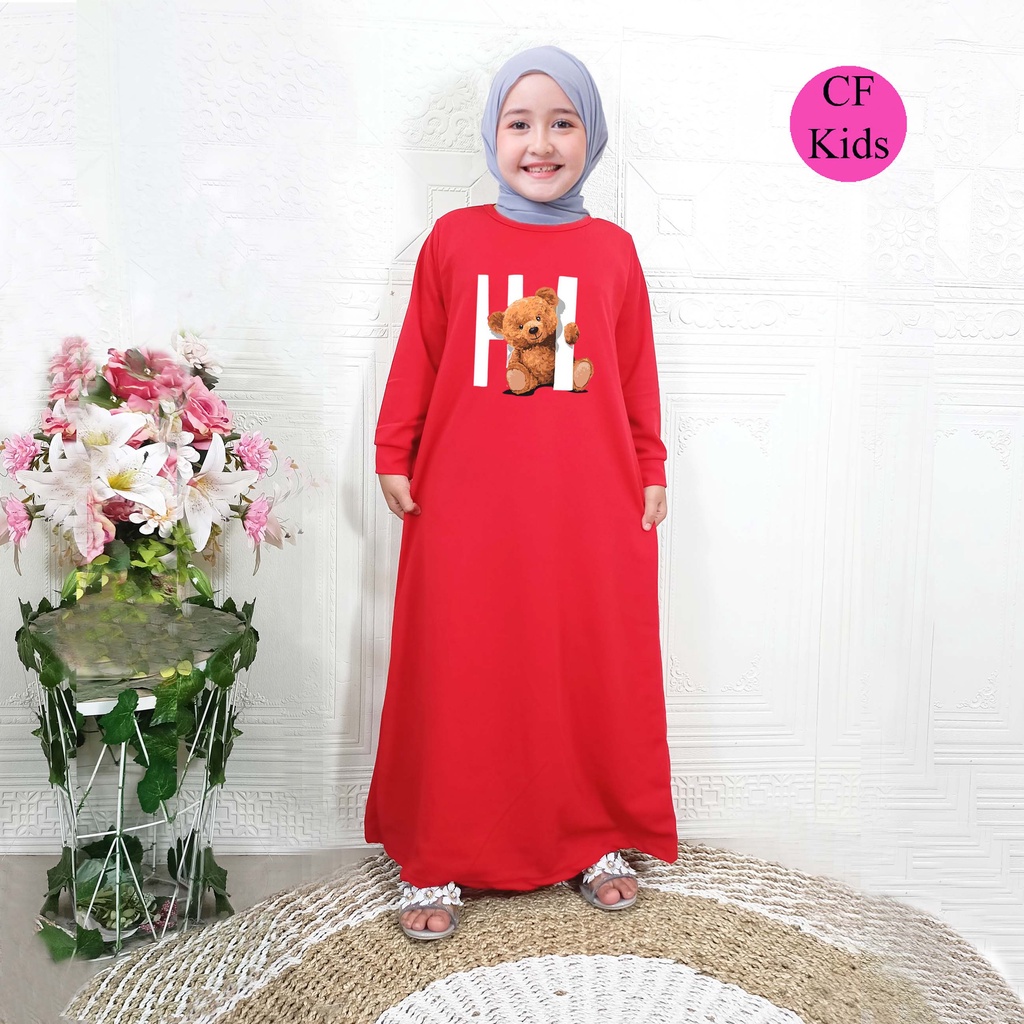 Gamis Anak Perempuan DTF HI Bear CF Kids