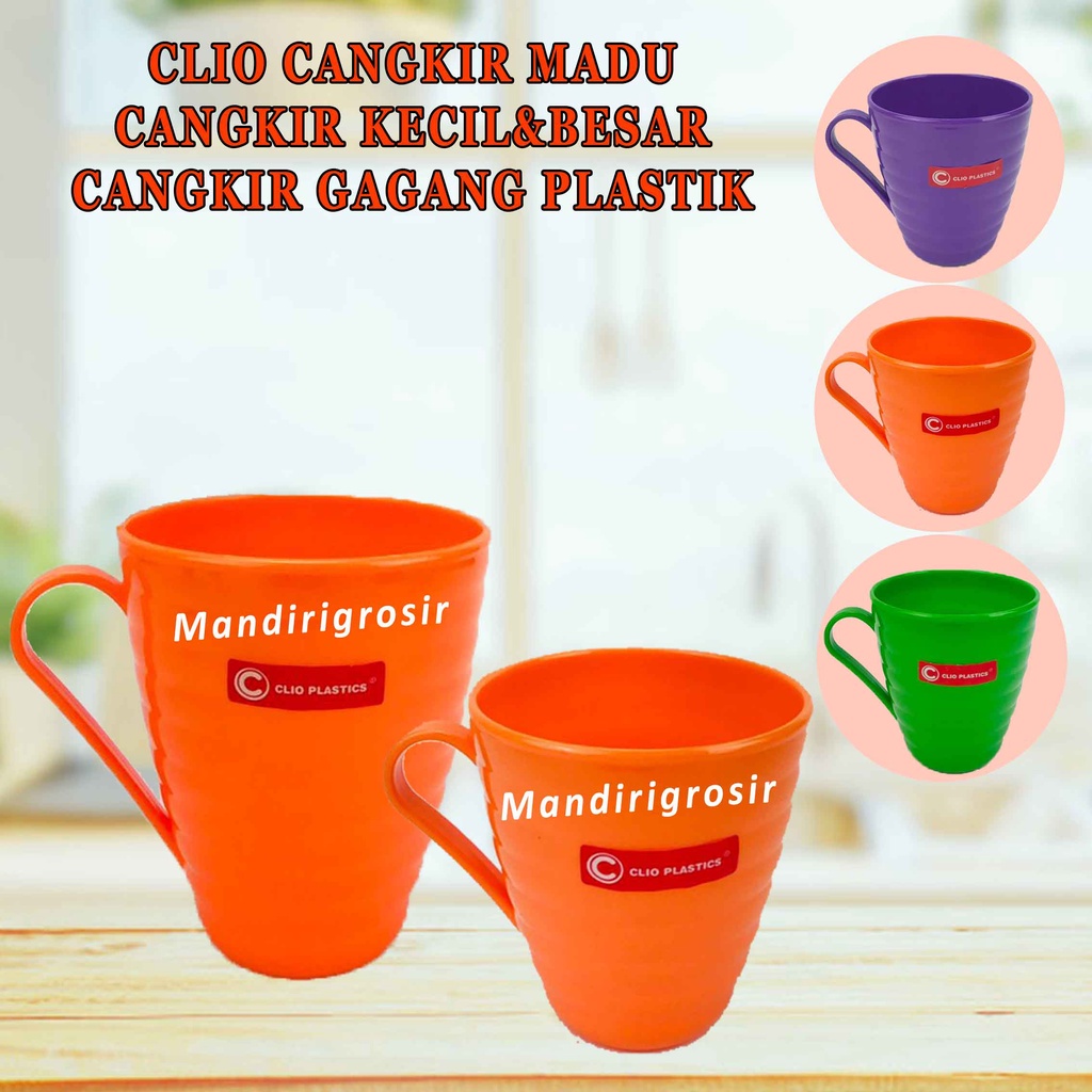 Cangkir Gagang Plastik * Clio Cangkir Madu * Mug Cangkir Minum * Random