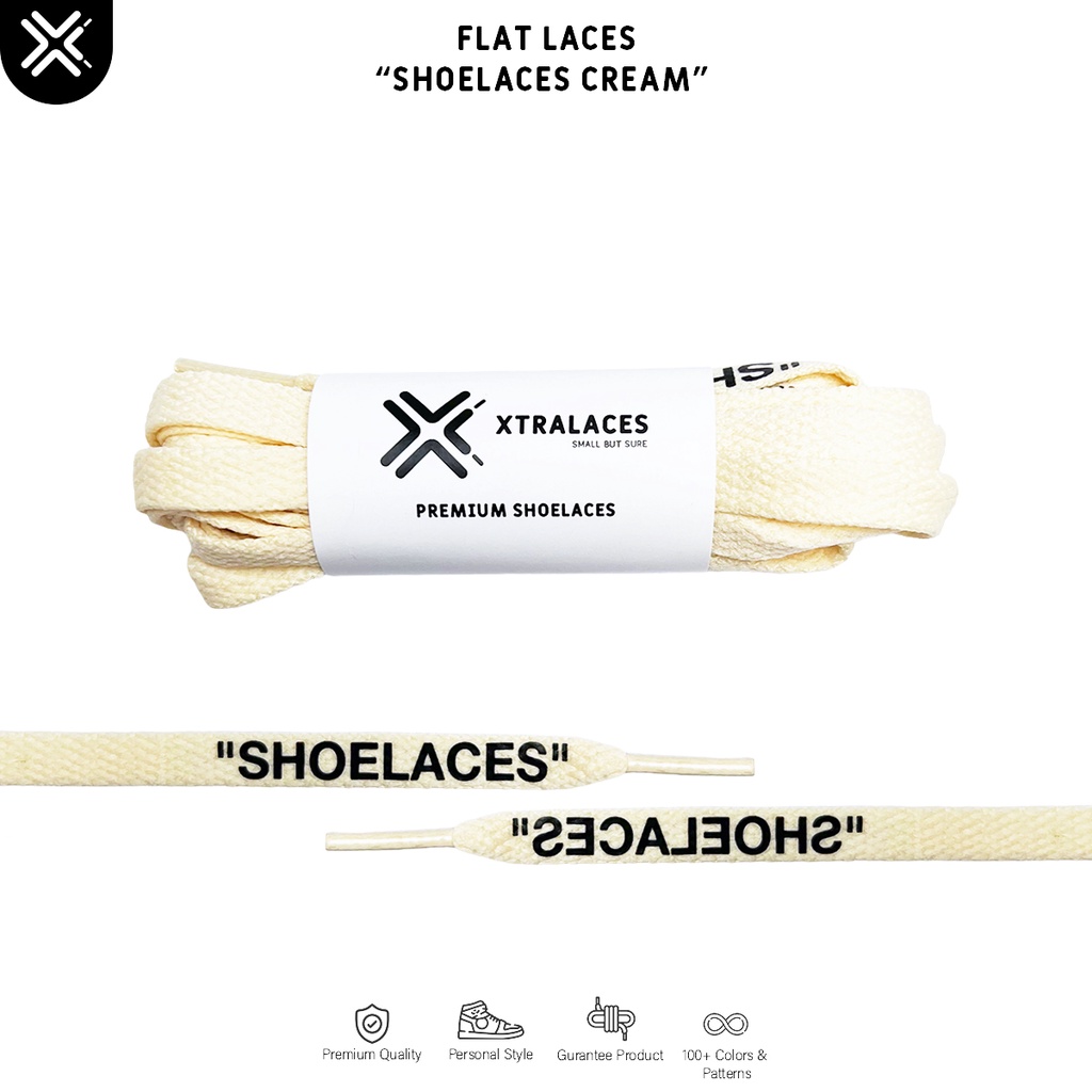 TALI SEPATU OFF WHITE SHOELACES CREAM | PREMIUM SHOELACES