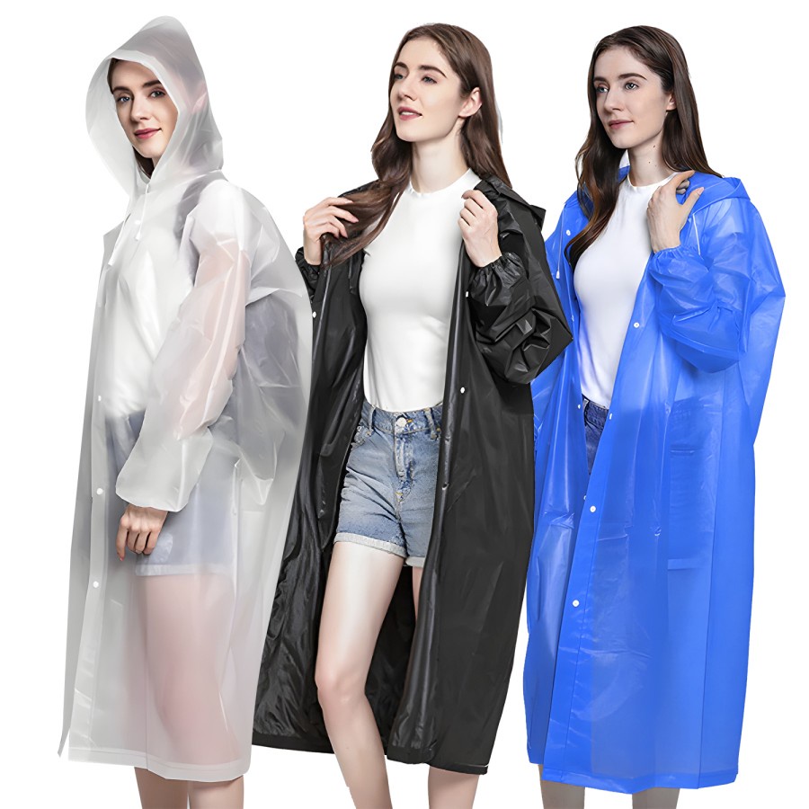 BELLA - JAS HUJAN HOODIE TERUSAN EVA PONCO DRESS RAINCOAT LENGAN PANJANG MODEL JUBAH