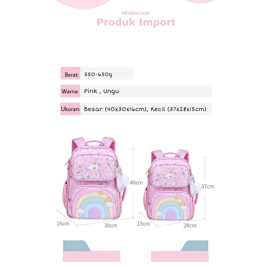 Serenity Tas Sekolah Anak TK SD SMP SMA KULIAH Laki laki perempuan unisex / KUALITAS IMPORT MEREK FEINIKESI / Import Jakarta Ready Stock - 488