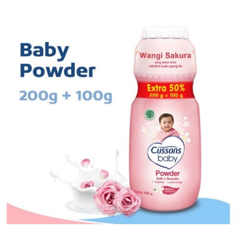 Cussons Baby Powder 200gr + 100gr/Bedak Baby